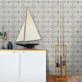York Sonoma Black Beach Tile Wallpaper