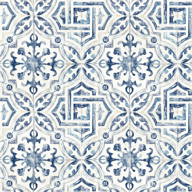 York Sonoma Blue Beach Tile Wallpaper