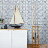 York Sonoma Blue Beach Tile Wallpaper