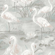 York Everglades Grey Flamingos Wallpaper