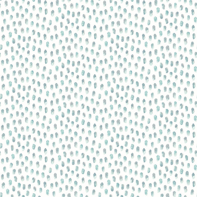 York Sand Drips Aqua Painted Dots Wallpaper