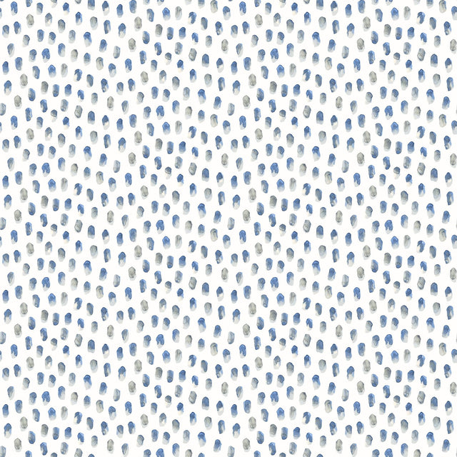 York Sand Drips Blue Painted Dots Wallpaper