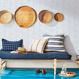 York Sand Drips Blue Painted Dots Wallpaper