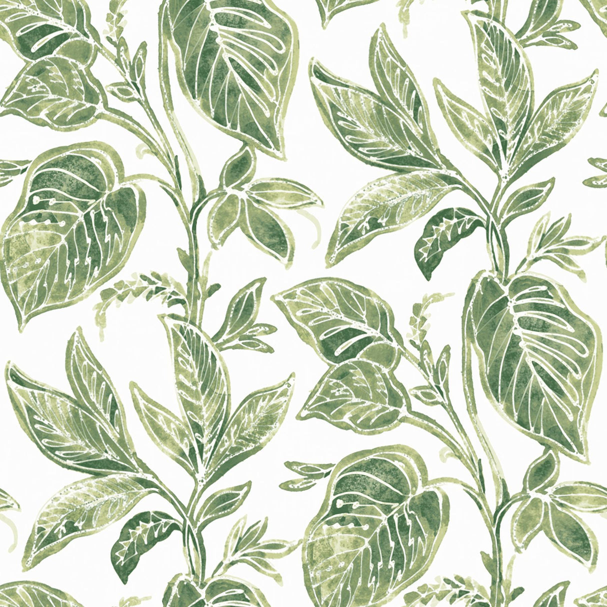 York Mangrove Green Botanical Wallpaper