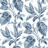 York Mangrove Blue Botanical Wallpaper