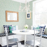 York Saltwater Teal Wave Wallpaper
