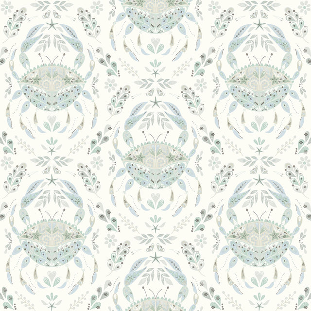 York Annapolis Teal Crustation Wallpaper