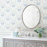 York Annapolis Light Blue Crustation Wallpaper