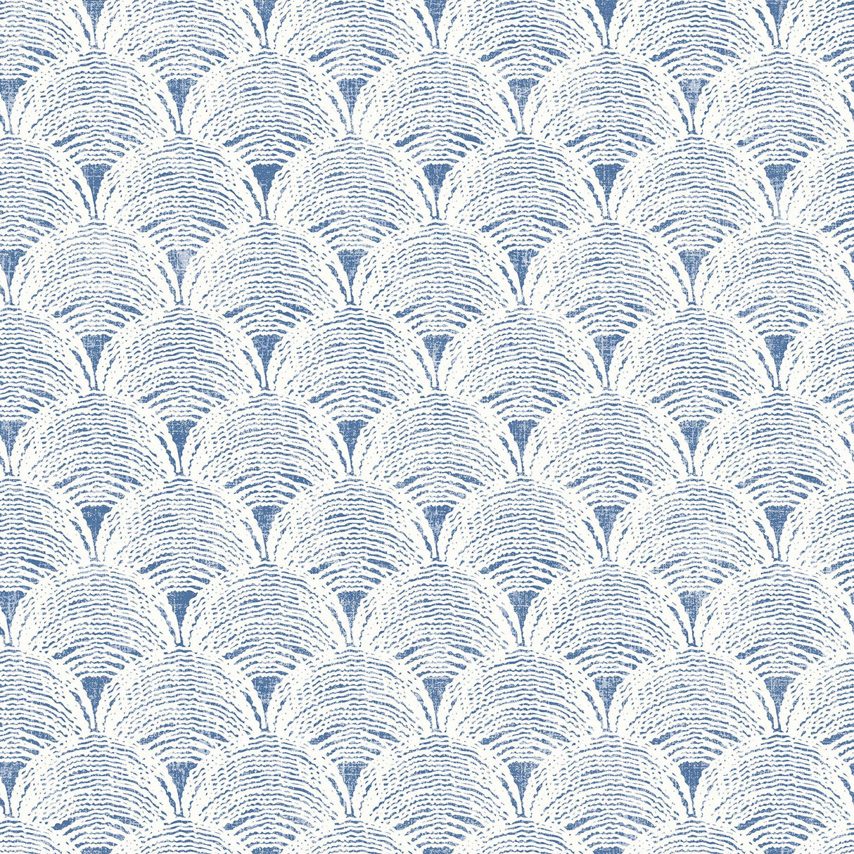 York Santiago Blue Scalloped Wallpaper
