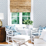 York Santiago Blue Scalloped Wallpaper