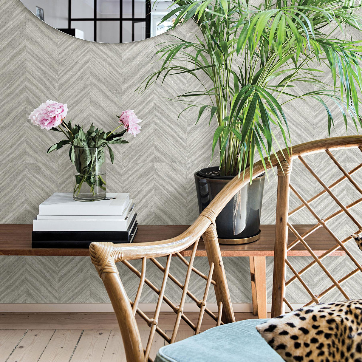 York Caladesi Light Grey Faux Linen Wallpaper