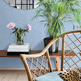 York Caladesi Light Blue Faux Linen Wallpaper