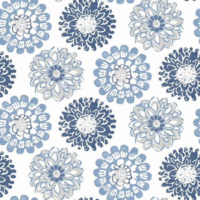 York Sunkissed Blue Floral Wallpaper