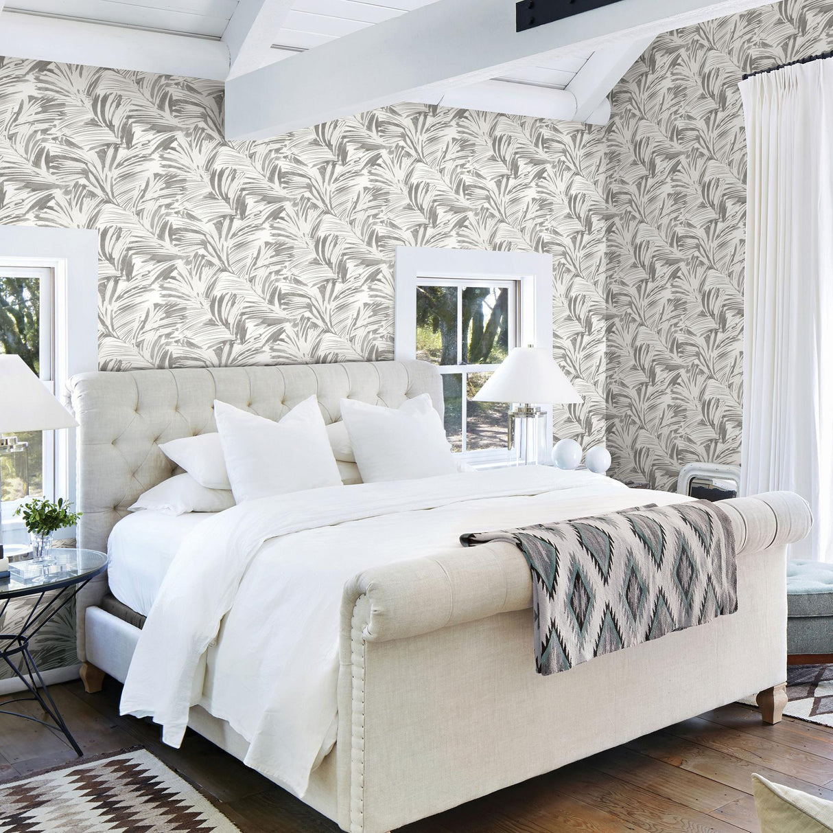 York Chaparral Grey Fronds Wallpaper