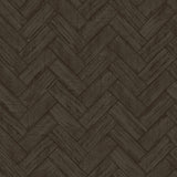 York Kaliko Charcoal Wood Herringbone Wallpaper