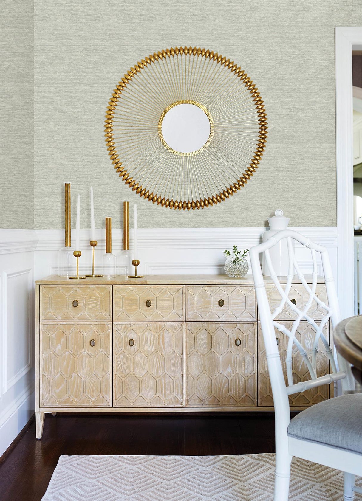 York Gump Teal Faux Grasscloth Wallpaper