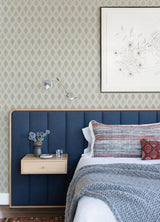 York Mombi Teal Diamond Shibori Wallpaper