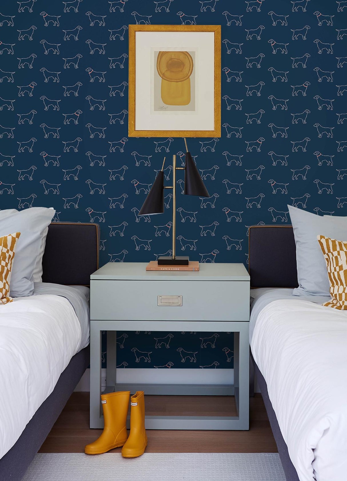 York Yoop Dark Blue Dog Wallpaper