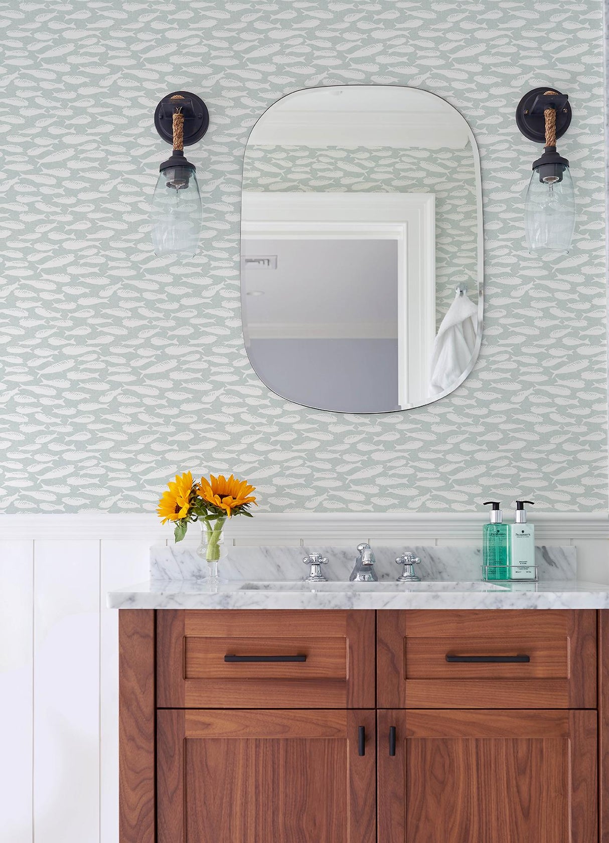 York Nunkie Light Blue Sardine Wallpaper