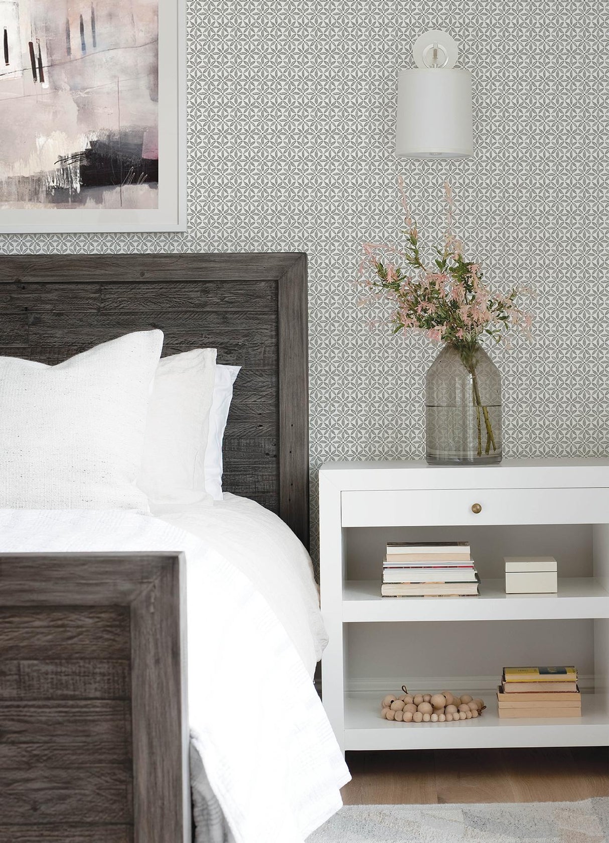 York Jellia Charcoal Petal Geometric Wallpaper