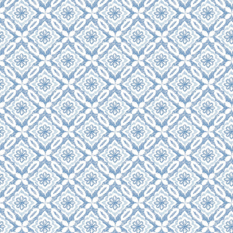 York Hugson Blue Quilted Damask Wallpaper