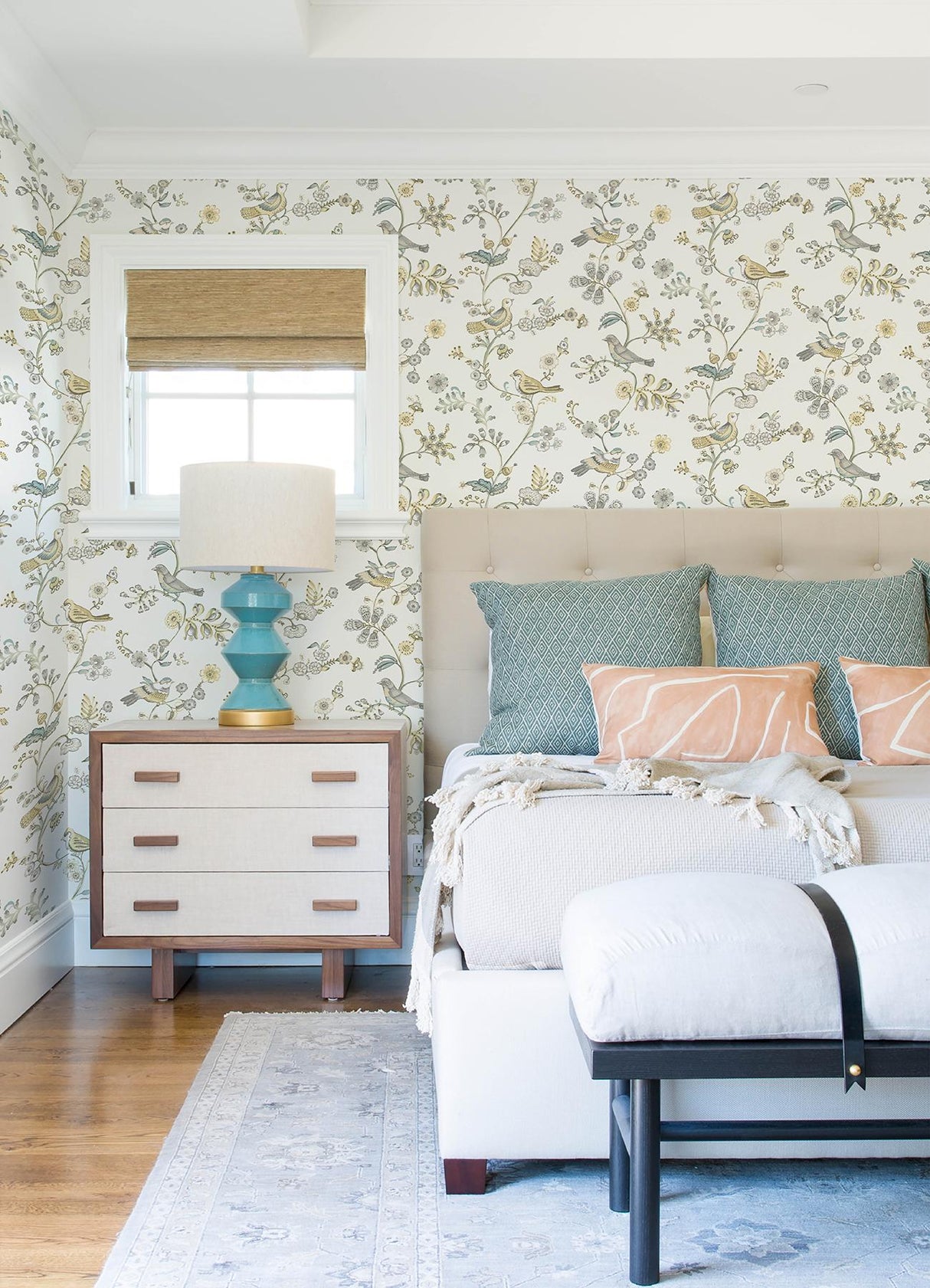York Jinjur Light Yellow Bird Trail Wallpaper