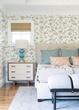York Jinjur Light Yellow Bird Trail Wallpaper