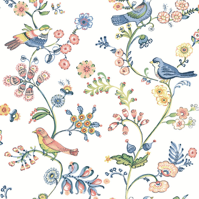 York Jinjur Multicolor Bird Trail Wallpaper