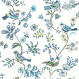 York Jinjur Teal Bird Trail Wallpaper