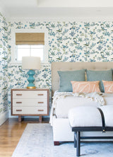 York Jinjur Teal Bird Trail Wallpaper