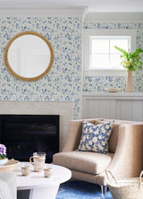 York Glinda Navy Floral Trail Wallpaper