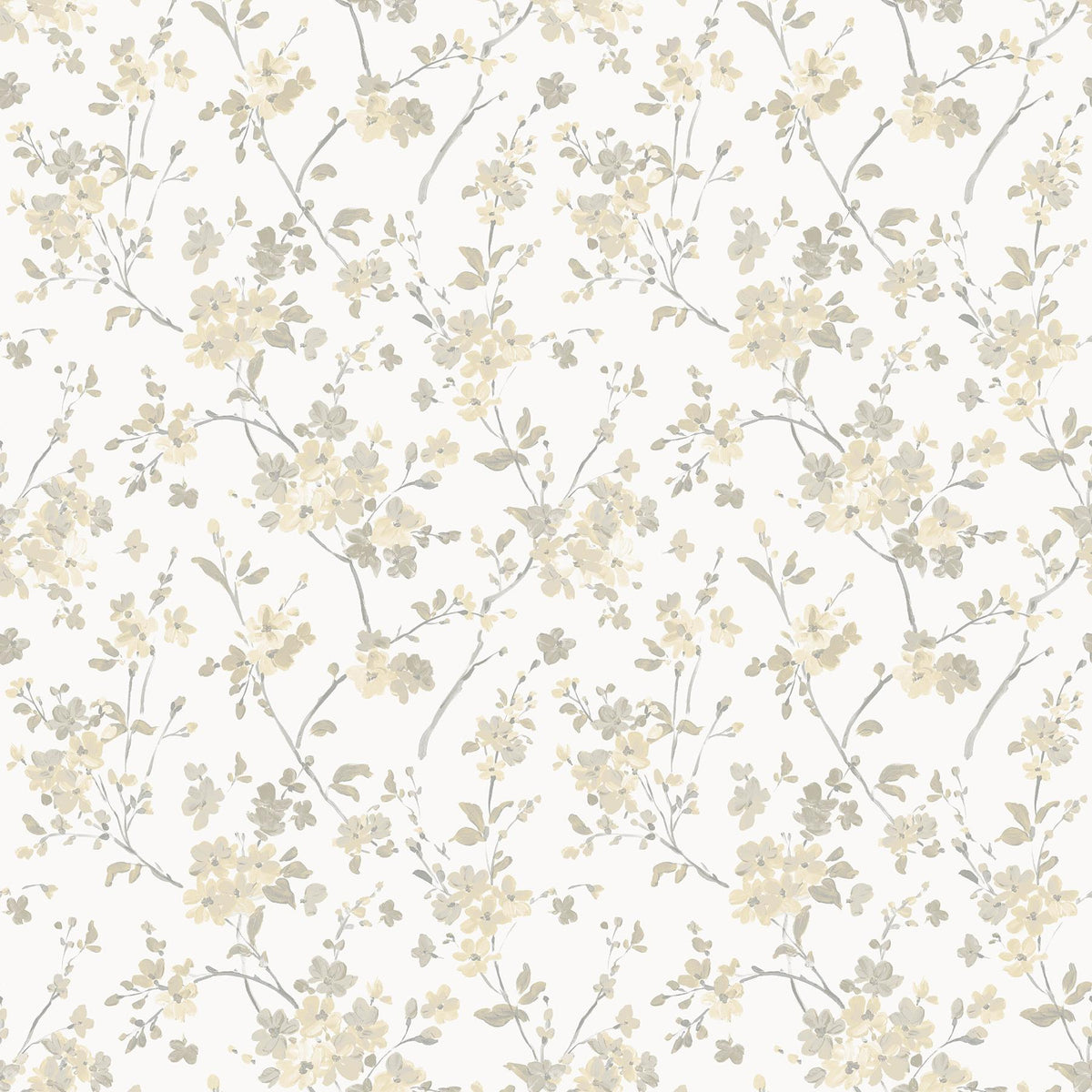 York Glinda Light Yellow Floral Trail Wallpaper