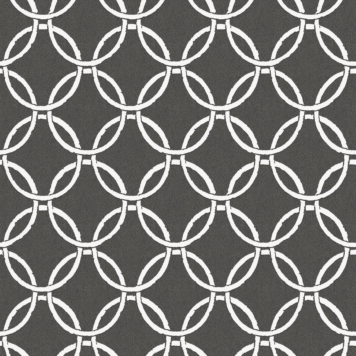 York Quelala Black Ring Ogee Wallpaper