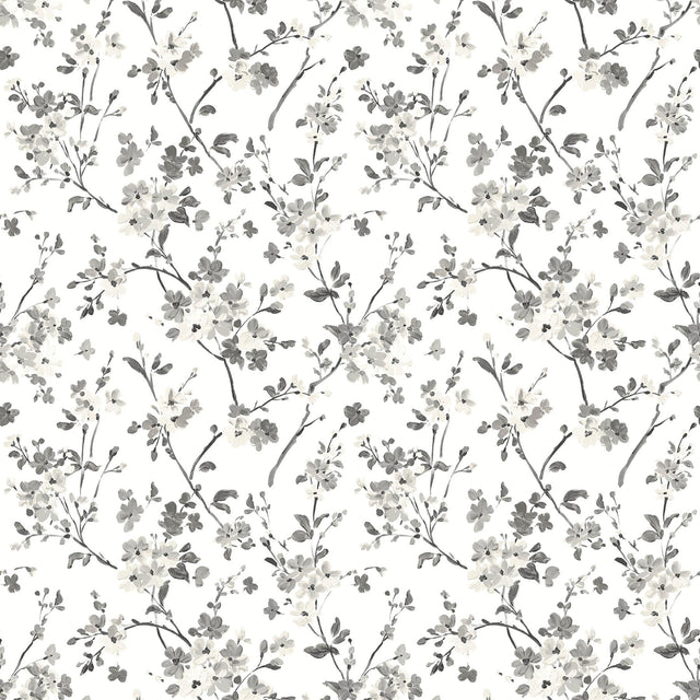 York Glinda Black Floral Trail Wallpaper