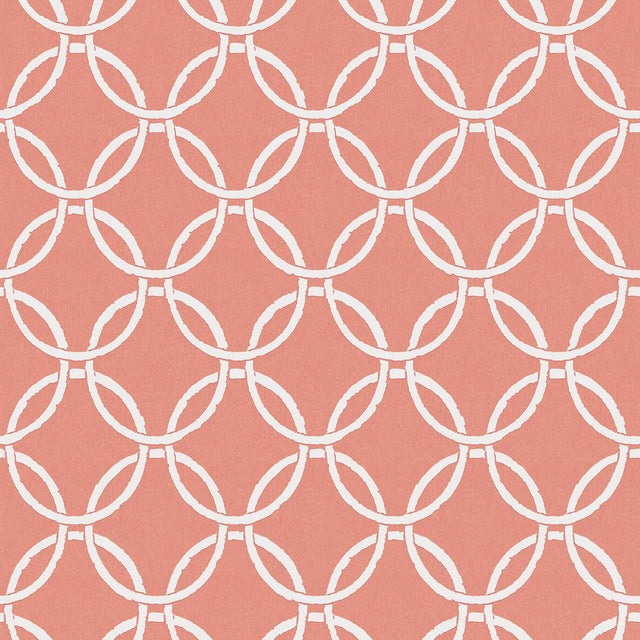 York Quelala Coral Ring Ogee Wallpaper