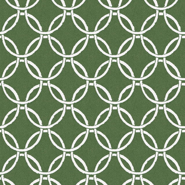 York Quelala Green Ring Ogee Wallpaper