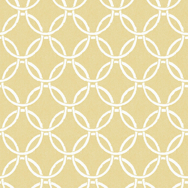 York Quelala Yellow Ring Ogee Wallpaper