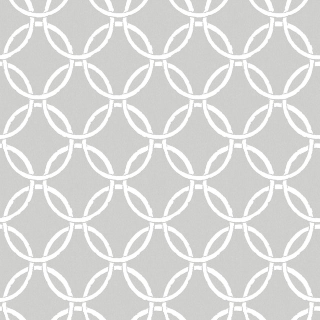 York Quelala Grey Ring Ogee Wallpaper