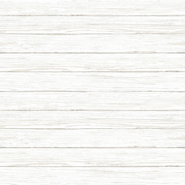 York Ozma White Wood Plank Wallpaper