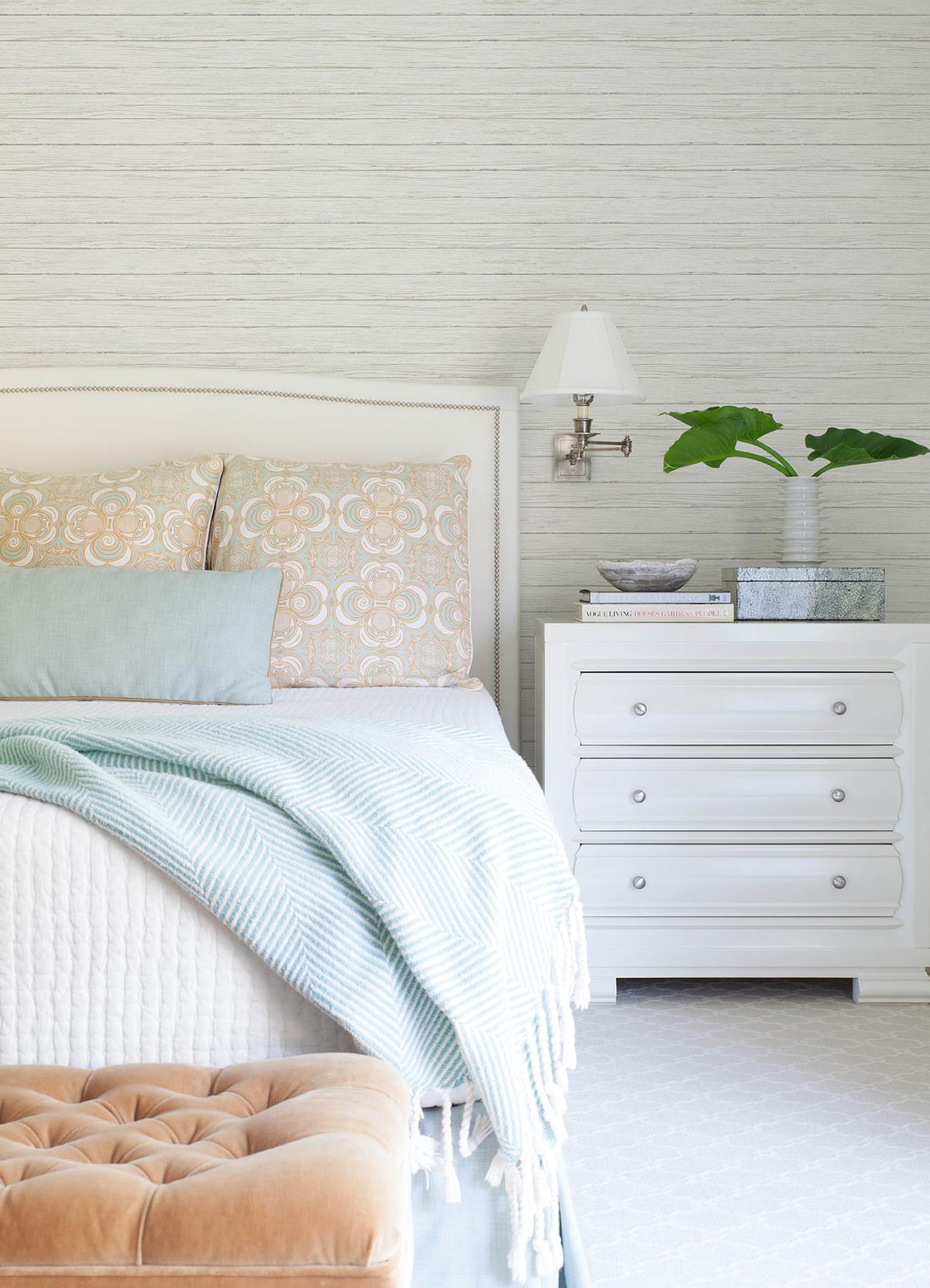 York Ozma White Wood Plank Wallpaper