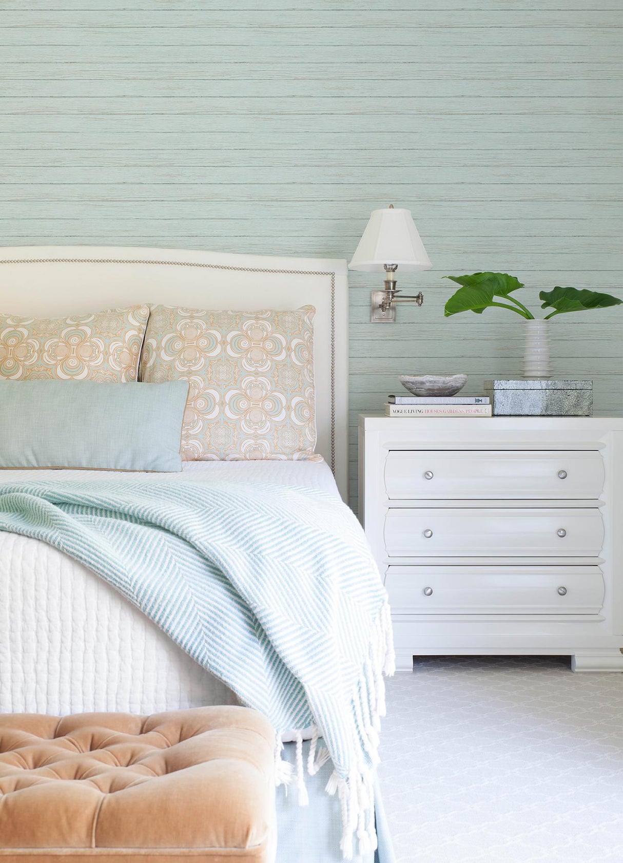 York Ozma Aqua Wood Plank Wallpaper