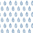 York Ervic Blue Leaf Block Print Wallpaper