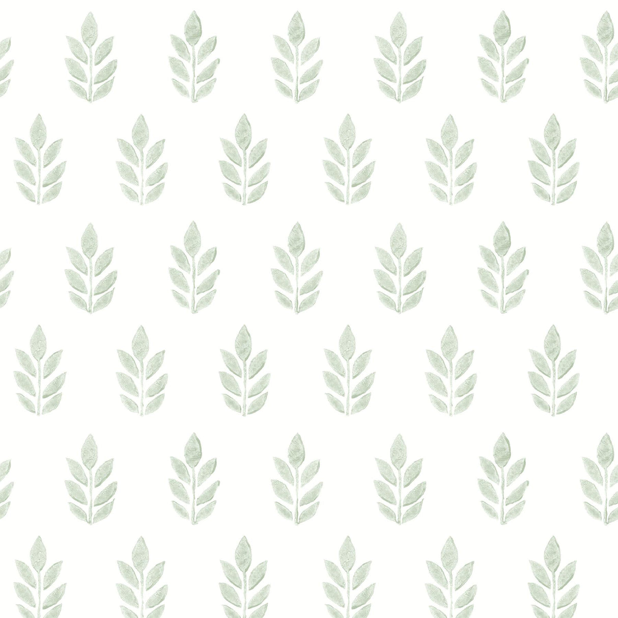 York Ervic Green Leaf Block Print Wallpaper