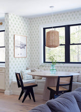 York Ervic Green Leaf Block Print Wallpaper