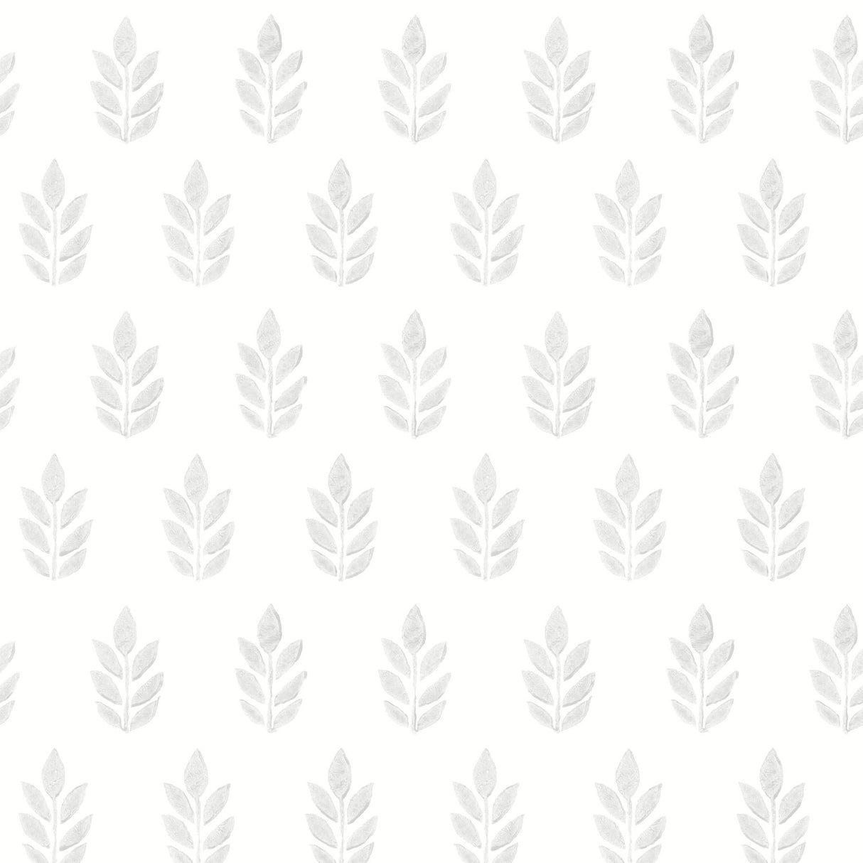 York Ervic Light Grey Leaf Block Print Wallpaper