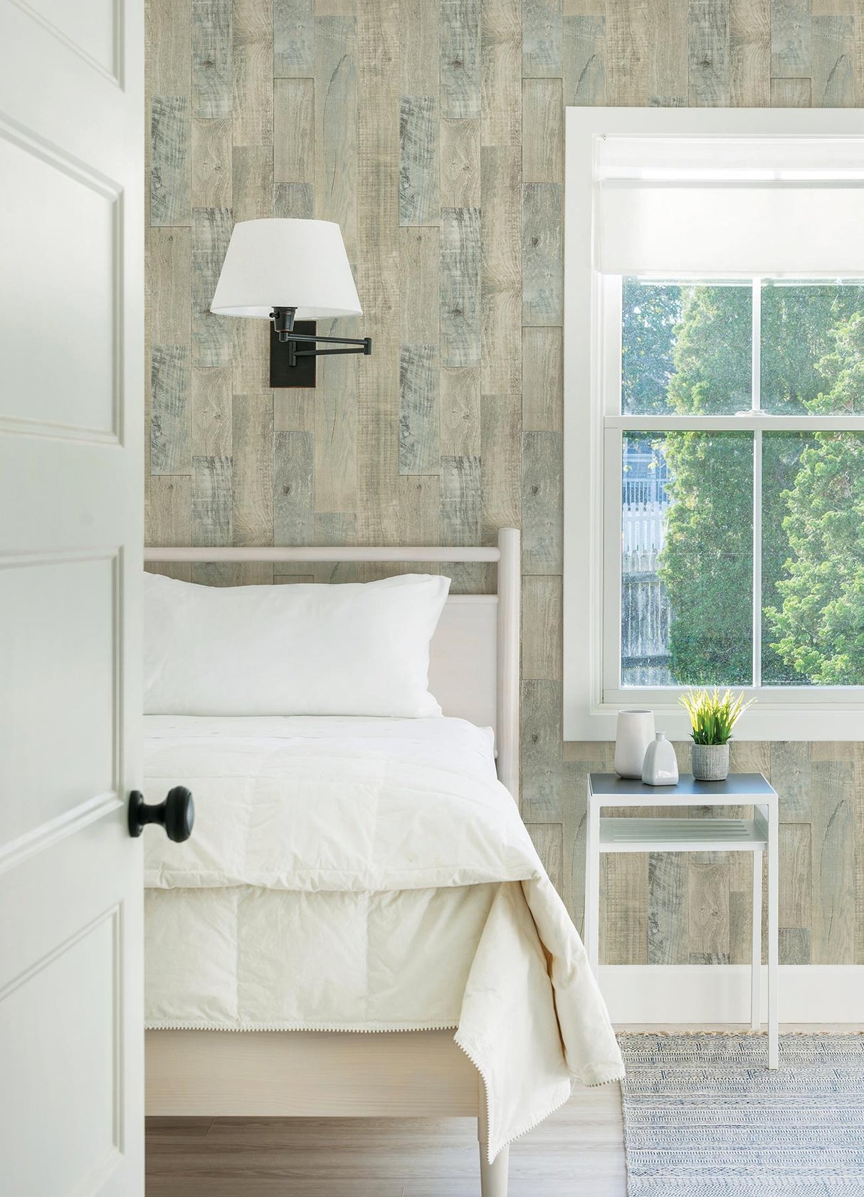 York Chebacco Taupe Wood Planks Wallpaper