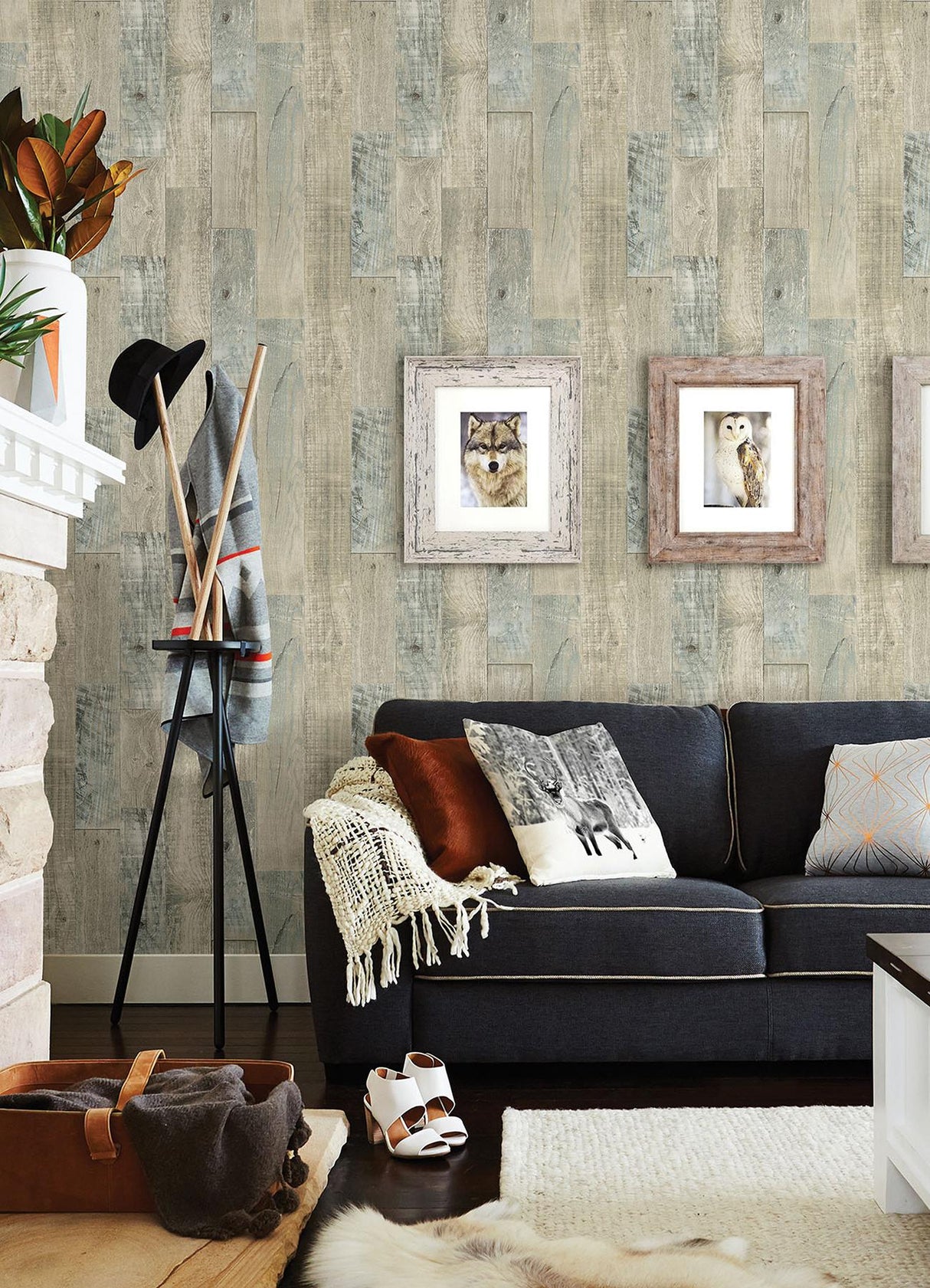 York Chebacco Taupe Wood Planks Wallpaper