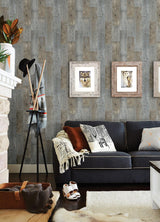 York Chebacco Slate Wood Planks Wallpaper