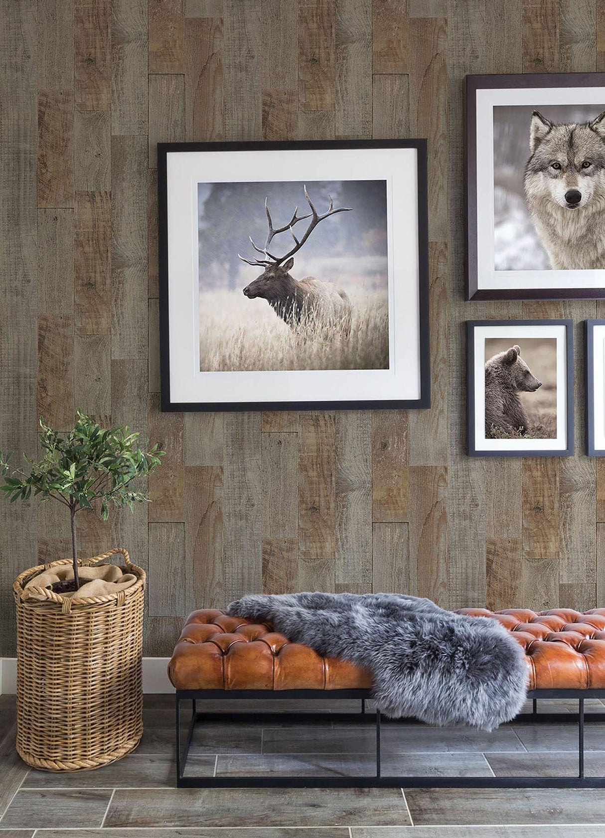 York Chebacco Brown Wood Planks Wallpaper