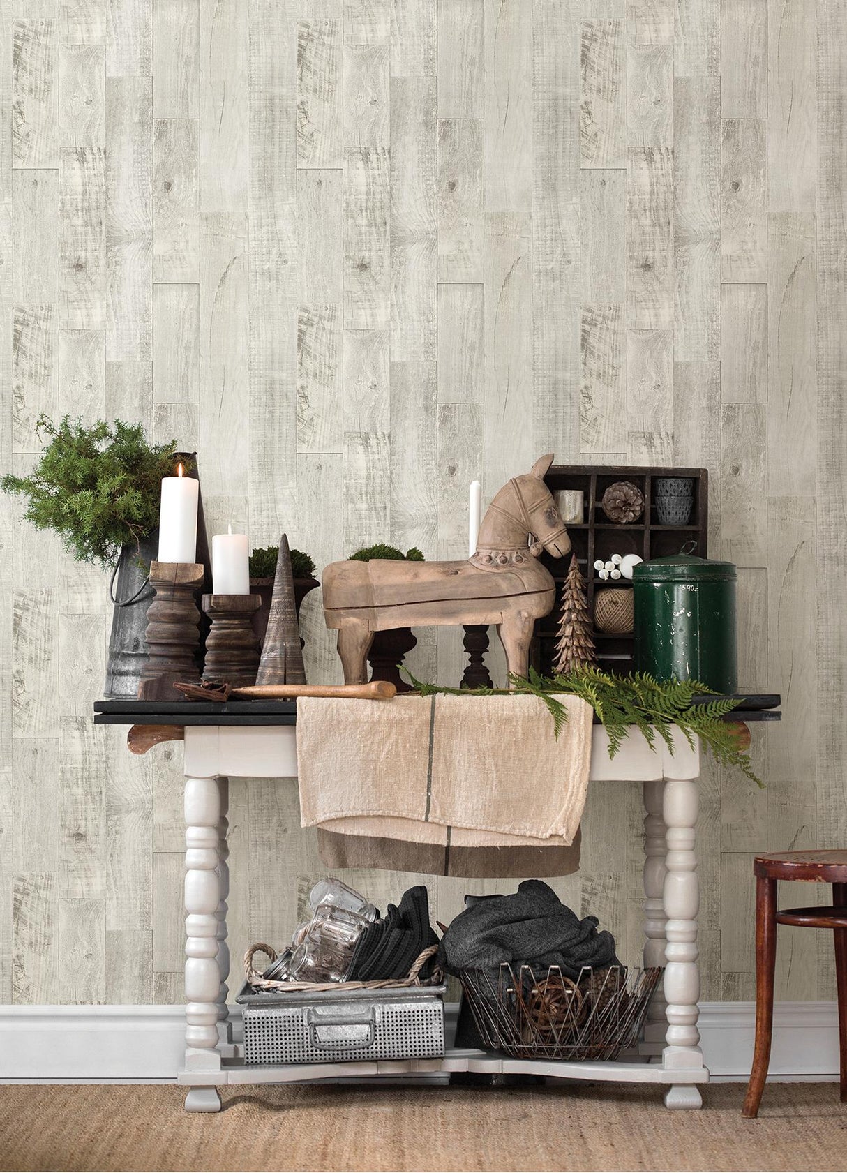 York Chebacco Grey Wood Planks Wallpaper